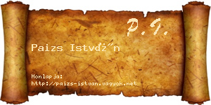 Paizs István névjegykártya